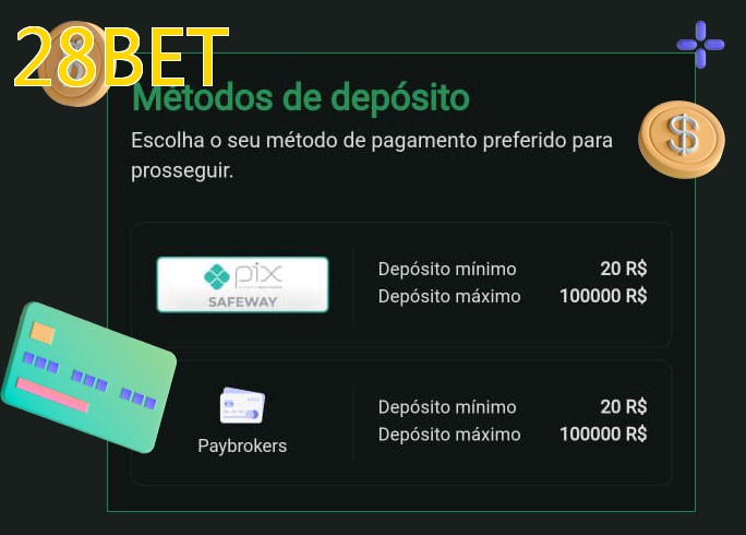 O cassino 28BETbet oferece uma grande variedade de métodos de pagamento